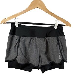 Reebok Women's Black and Gray Athletic Shorts